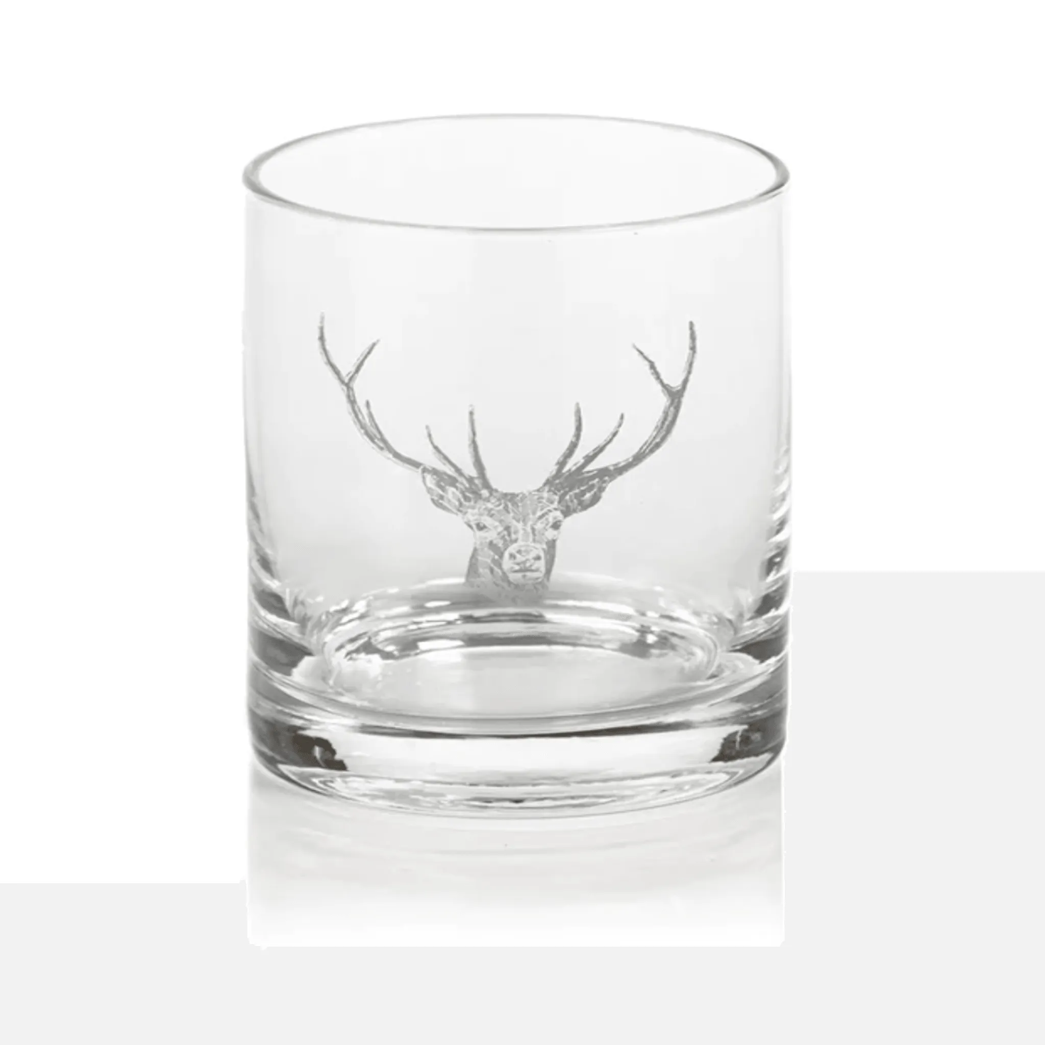 Stag Head Double Old Fashioned Glass - Set of 2