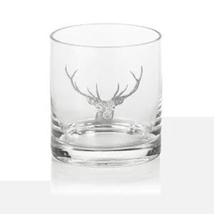 Stag Head Double Old Fashioned Glass - Set of 2
