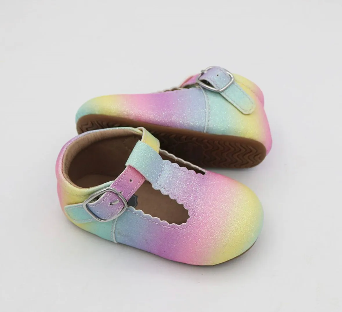 T-Straps - Ombré Rainbow in Mommy and Me