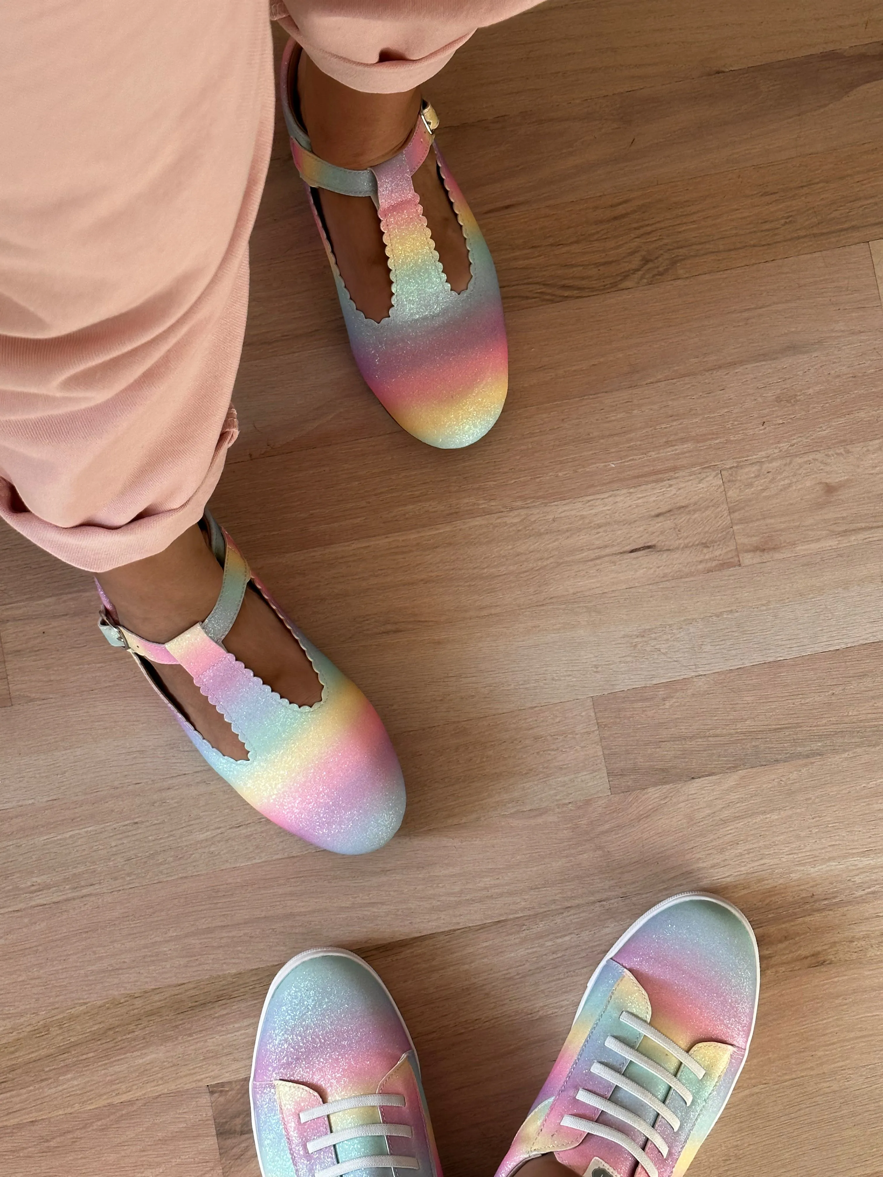 T-Straps - Ombré Rainbow in Mommy and Me