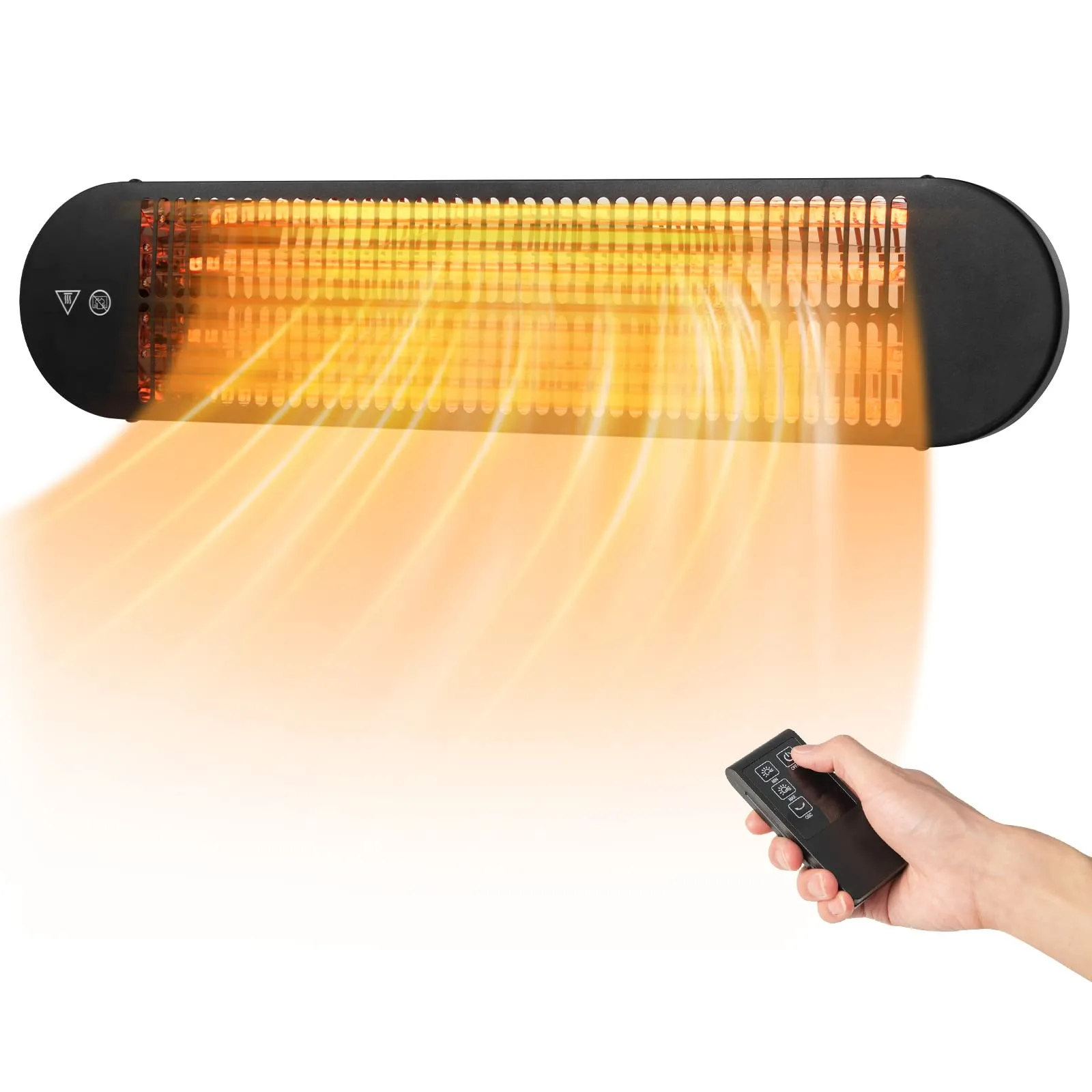 Tangkula 1500W Electric Patio Heater, Wall Mounted Fast Heating Infrared Heater with Remote Control