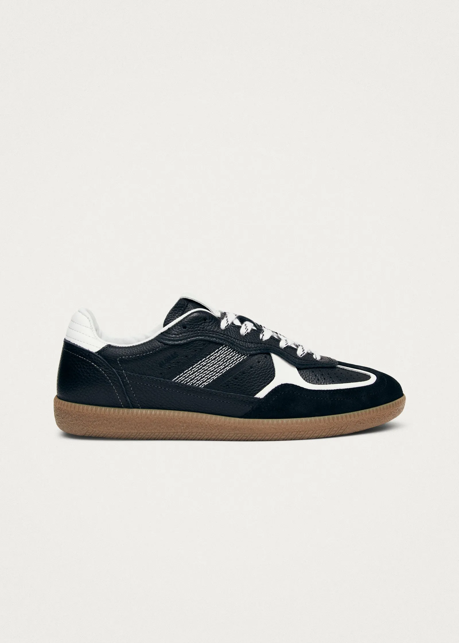 Tb.490 Rife Grain Black & White Leather Sneakers