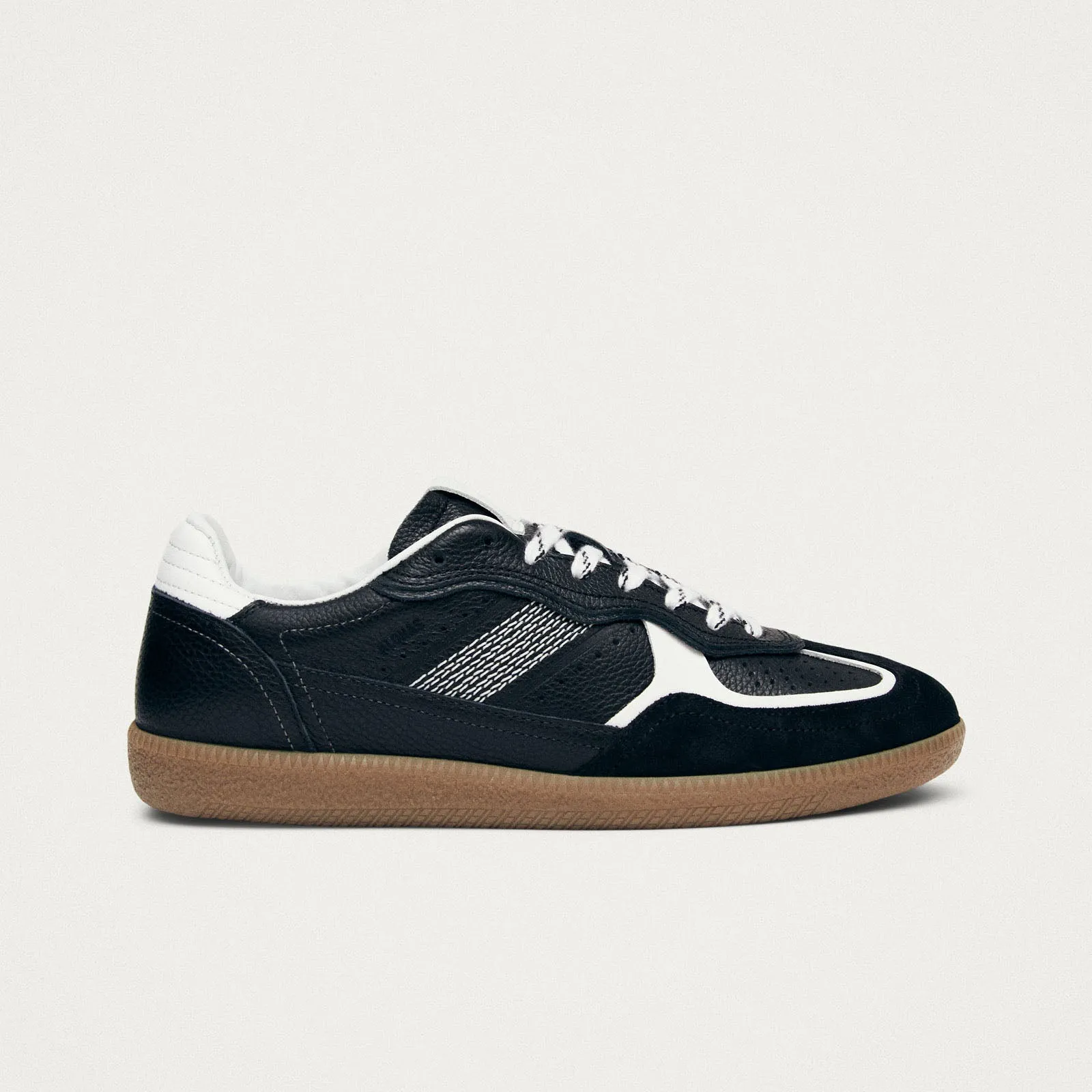 Tb.490 Rife Grain Black & White Leather Sneakers