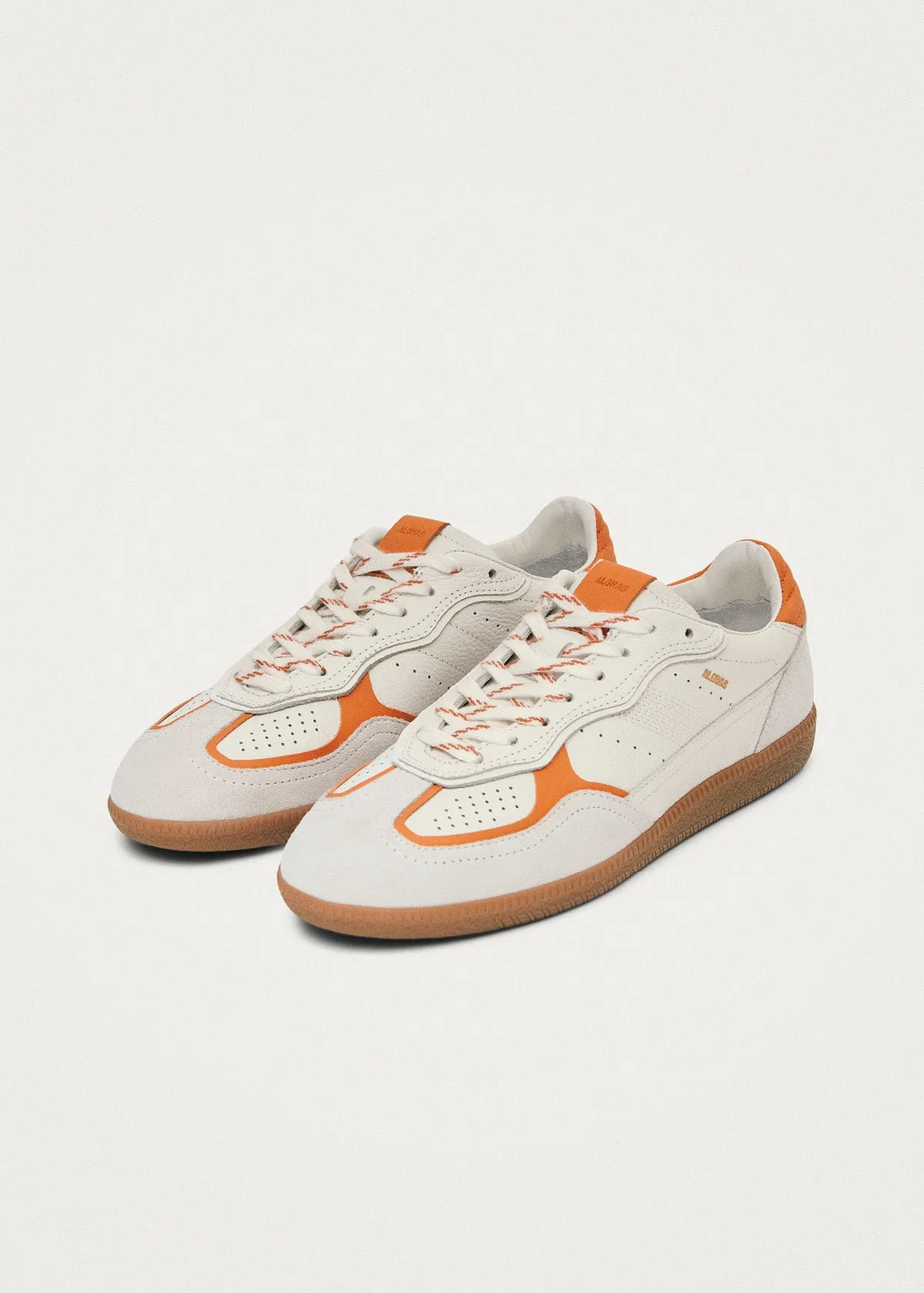 Tb.490 Rife Grain White Orange Leather Sneakers