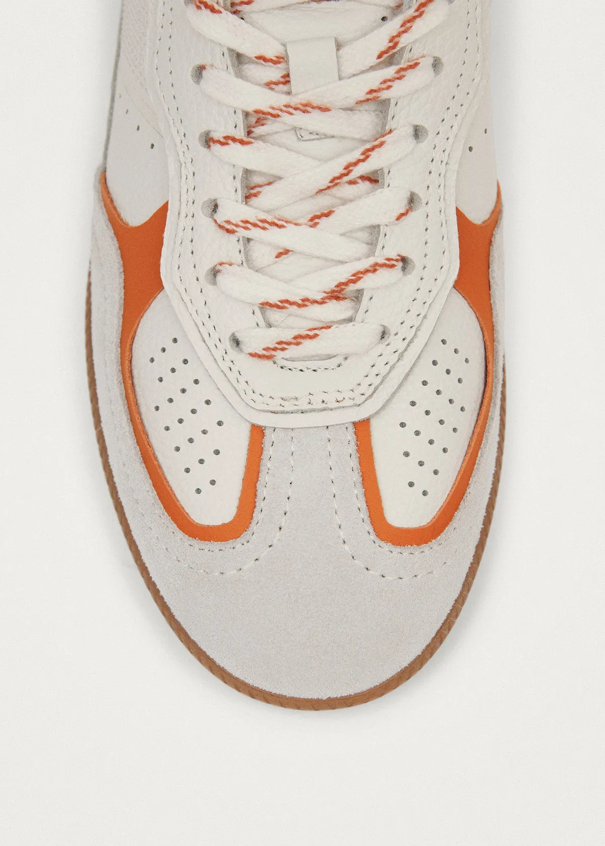 Tb.490 Rife Grain White Orange Leather Sneakers