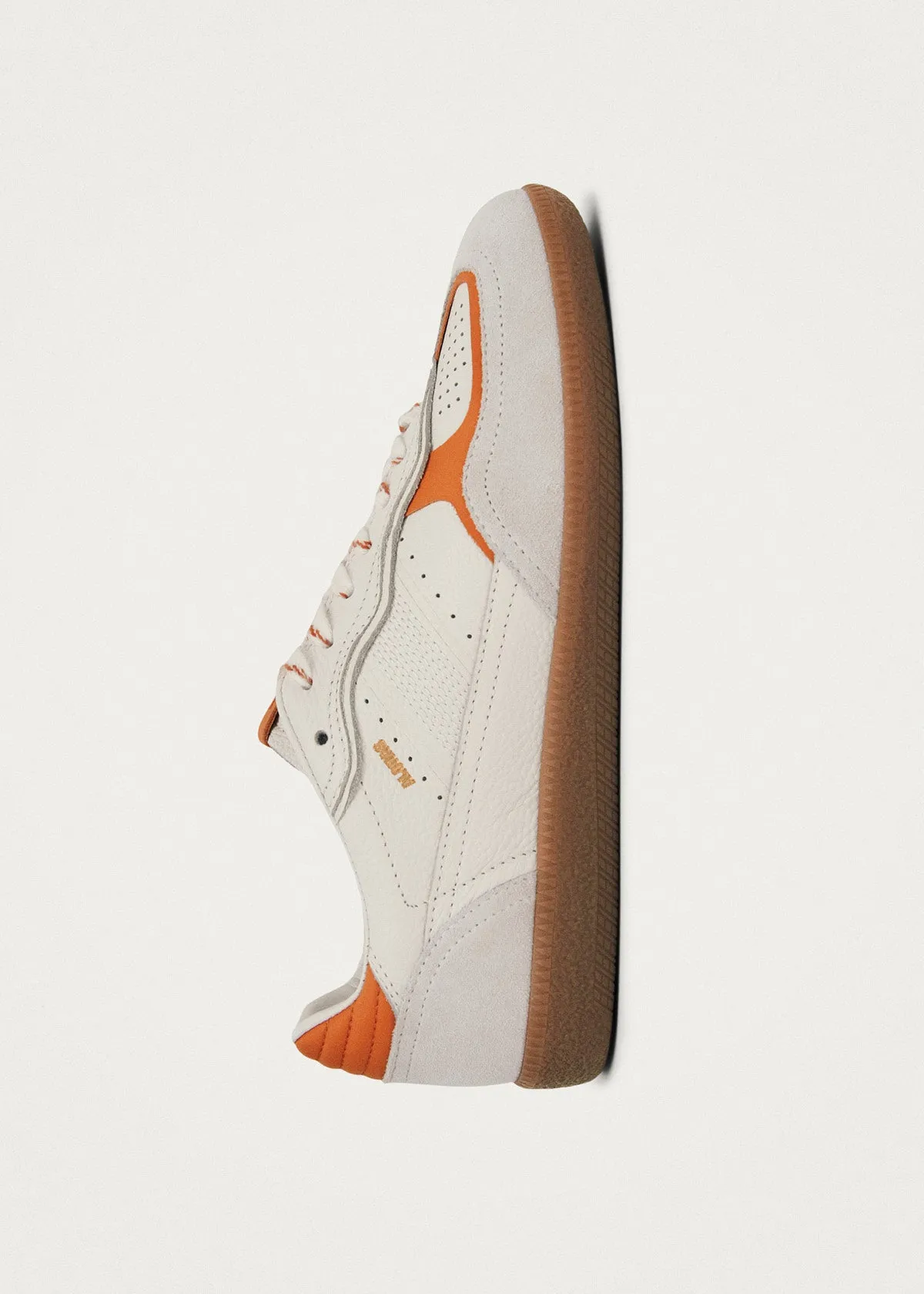 Tb.490 Rife Grain White Orange Leather Sneakers