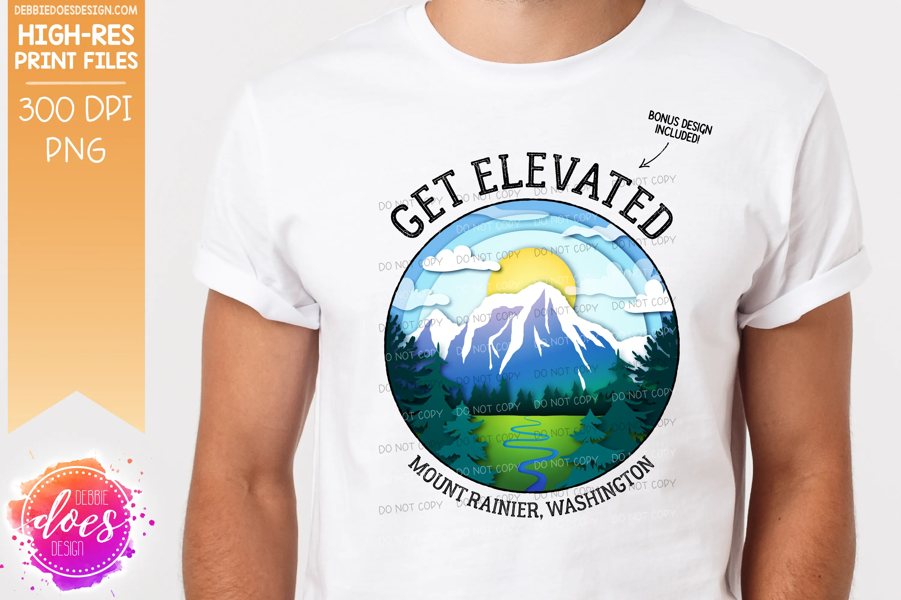 The Beautiful Mount Rainier Bundle - Includes 12 files! - Sublimation/Printable Design