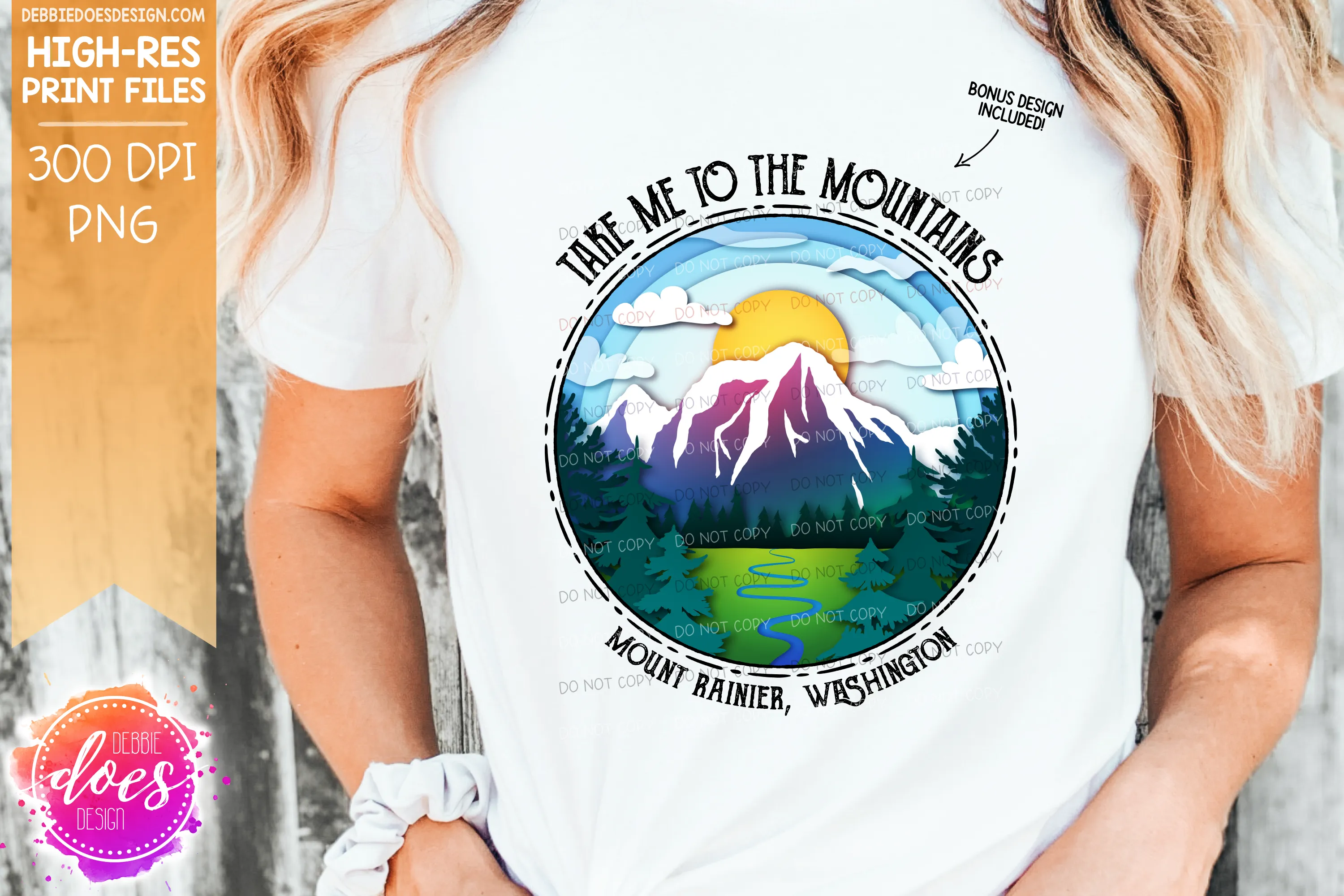 The Beautiful Mount Rainier Bundle - Includes 12 files! - Sublimation/Printable Design