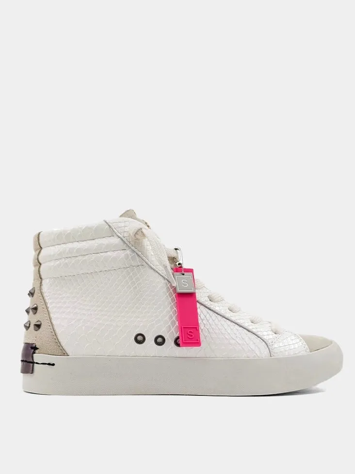 The Reese High Top Sneakers Bone Snake