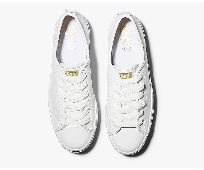 Triple Up Platform Leather - White