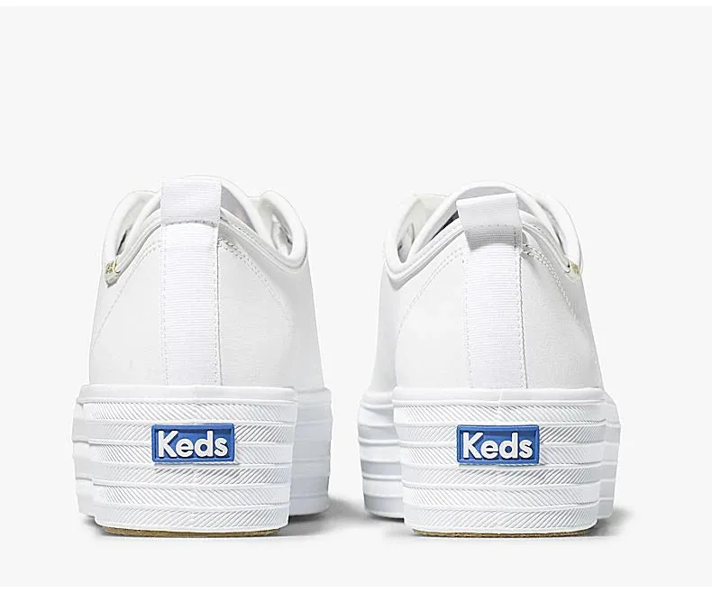 Triple Up Platform Leather - White