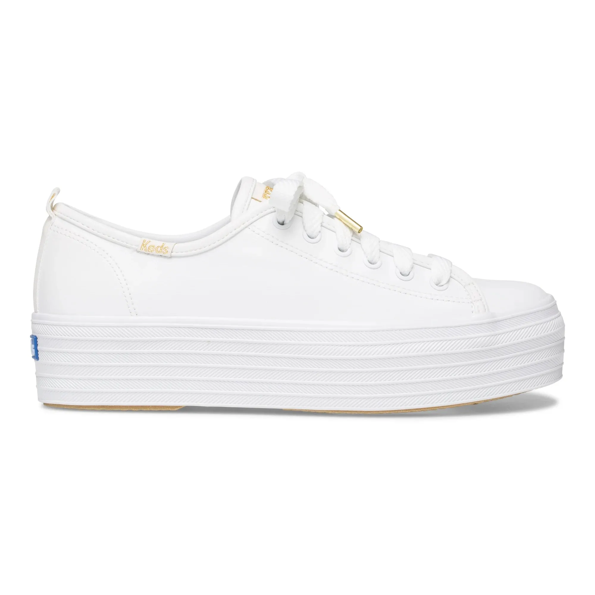 Triple Up Platform Leather - White