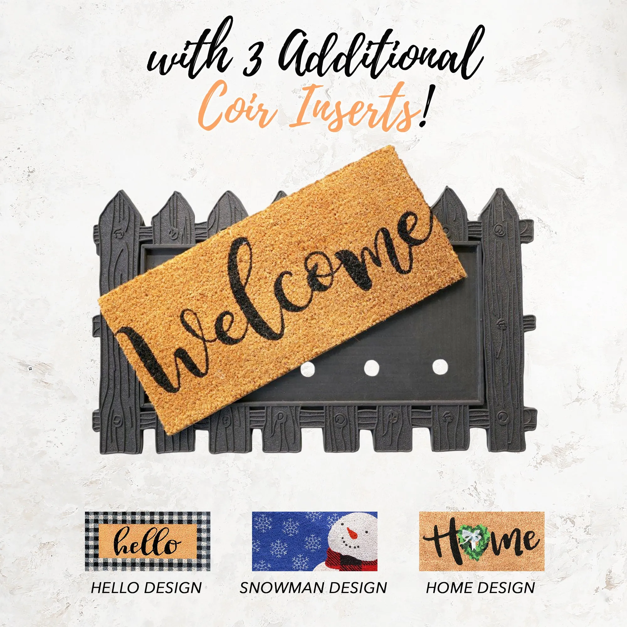 Welcome Picket Fence Mat 5 Piece Sale Bundle