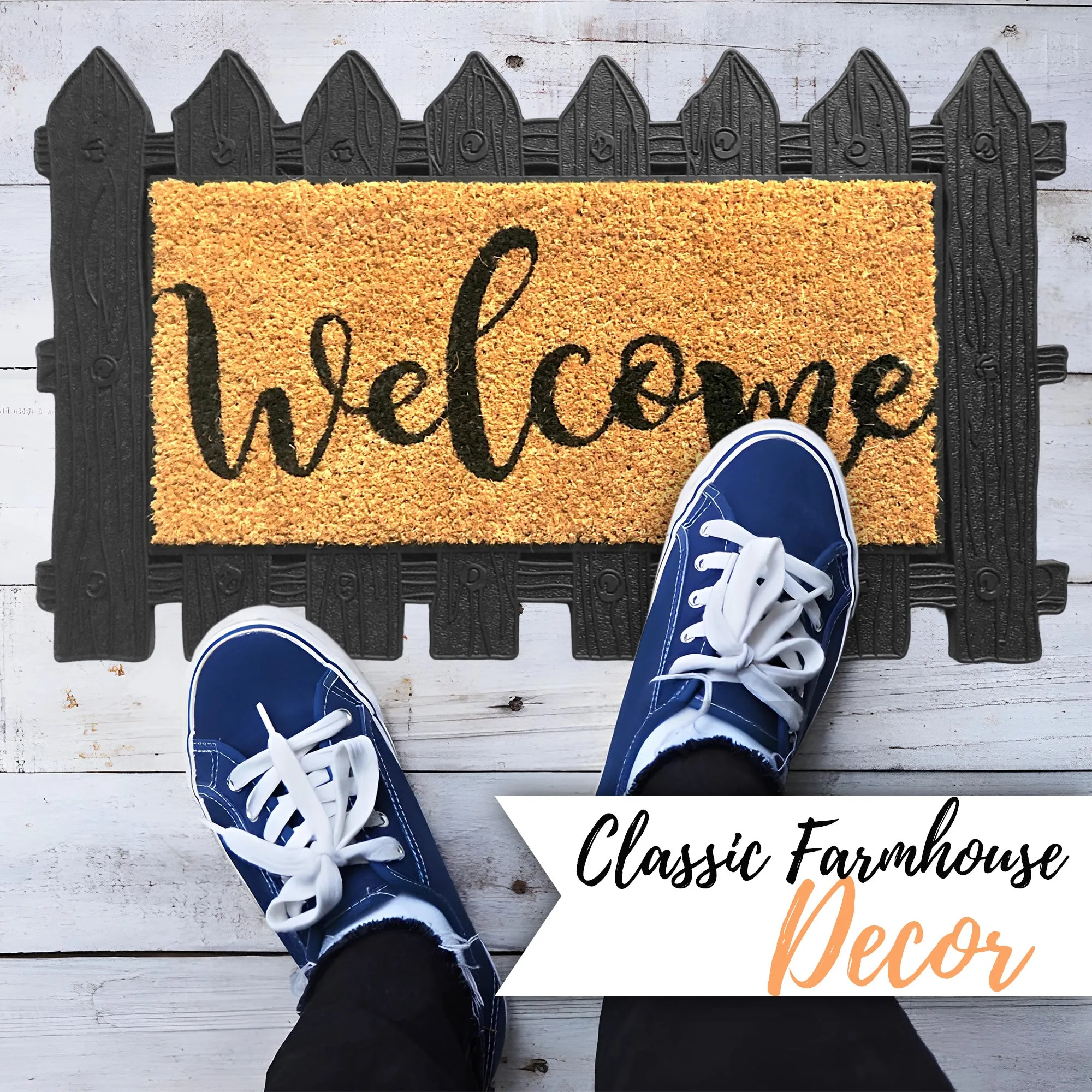 Welcome Picket Fence Mat 5 Piece Sale Bundle