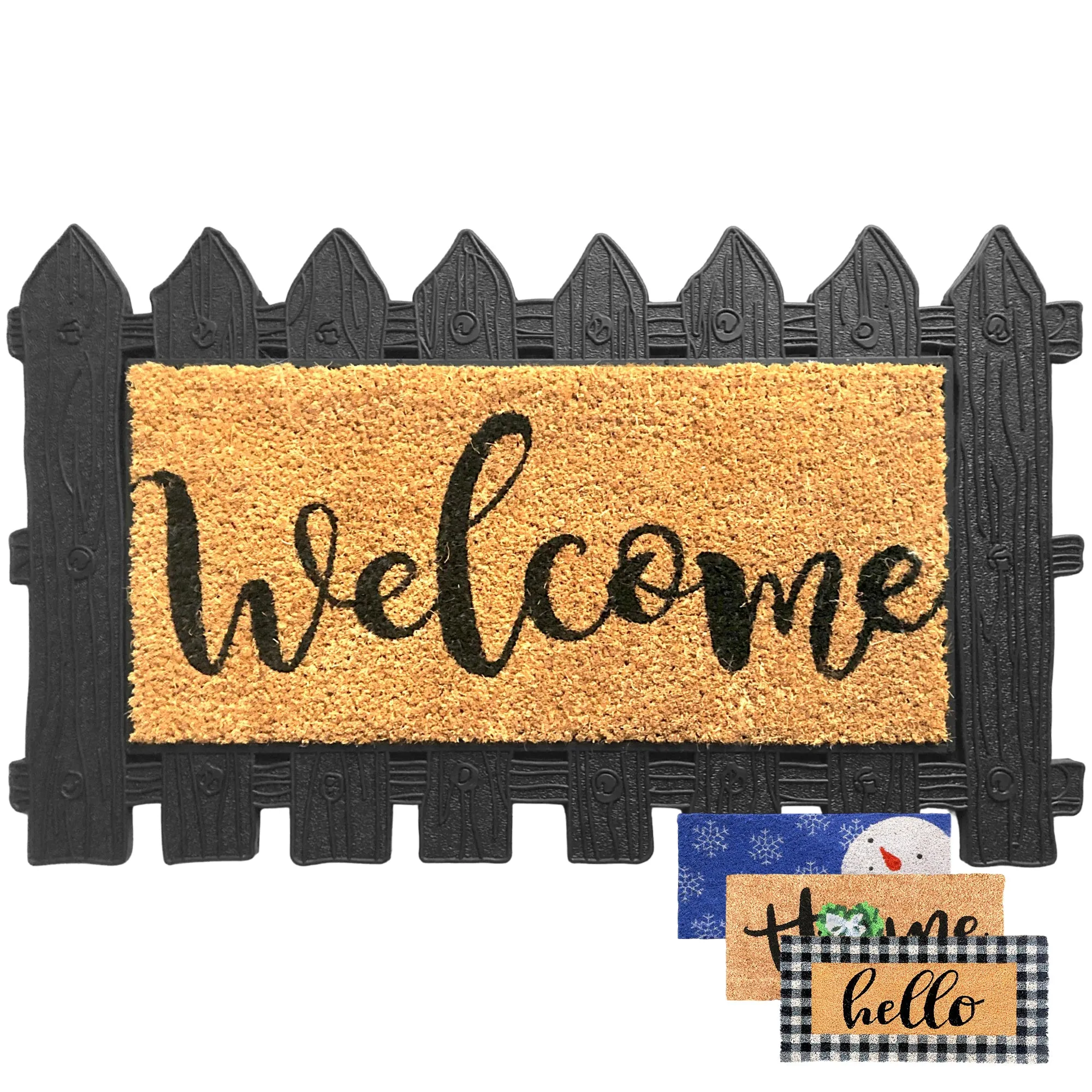 Welcome Picket Fence Mat 5 Piece Sale Bundle