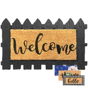 Welcome Picket Fence Mat 5 Piece Sale Bundle
