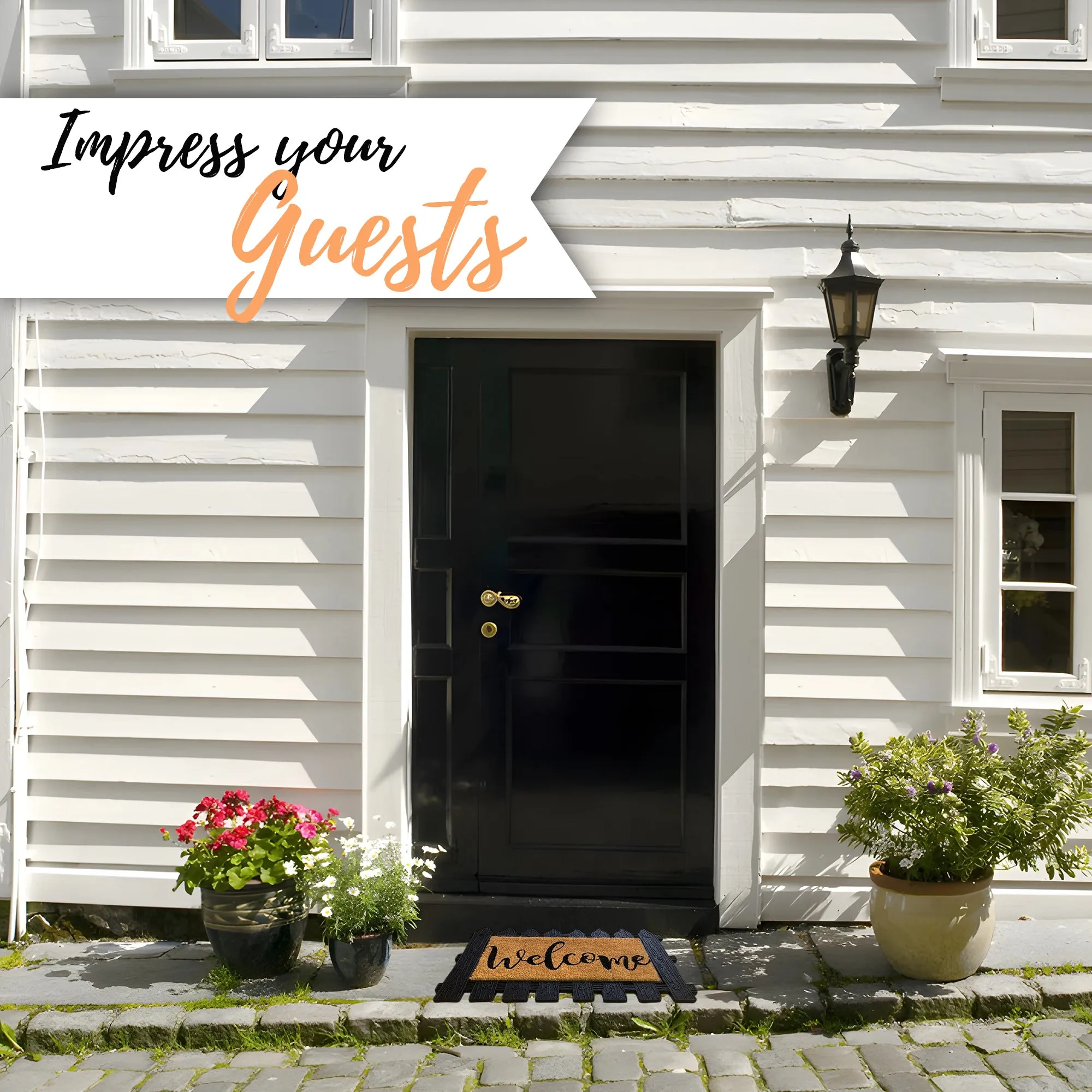 Welcome Picket Fence Mat 5 Piece Sale Bundle