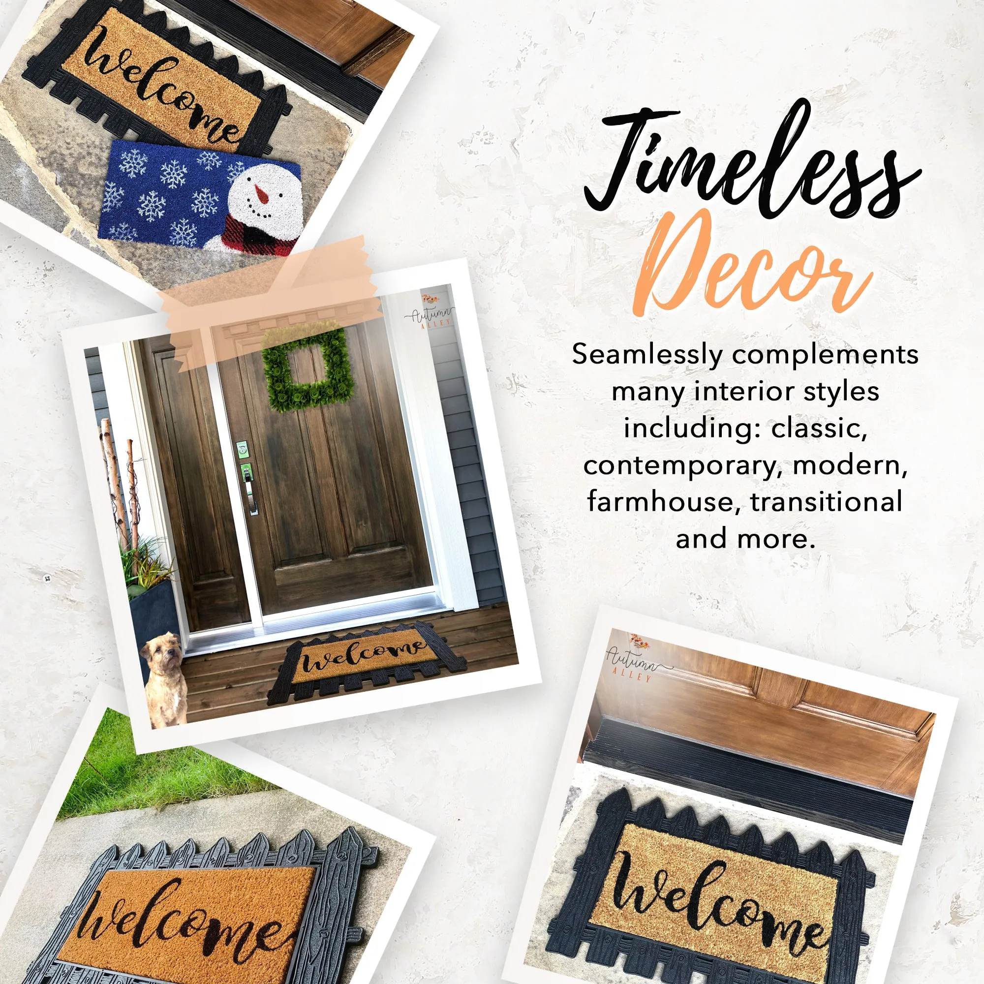 Welcome Picket Fence Mat 5 Piece Sale Bundle