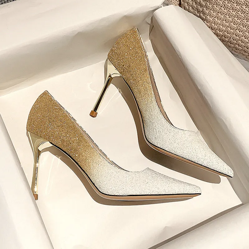 Winter Silver Crystal High Heel Bridesmaid Shoes Heel Height 5CM