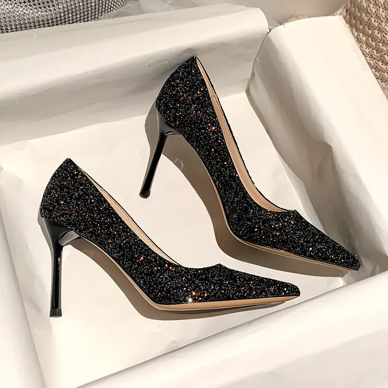 Winter Silver Crystal High Heel Bridesmaid Shoes Heel Height 5CM