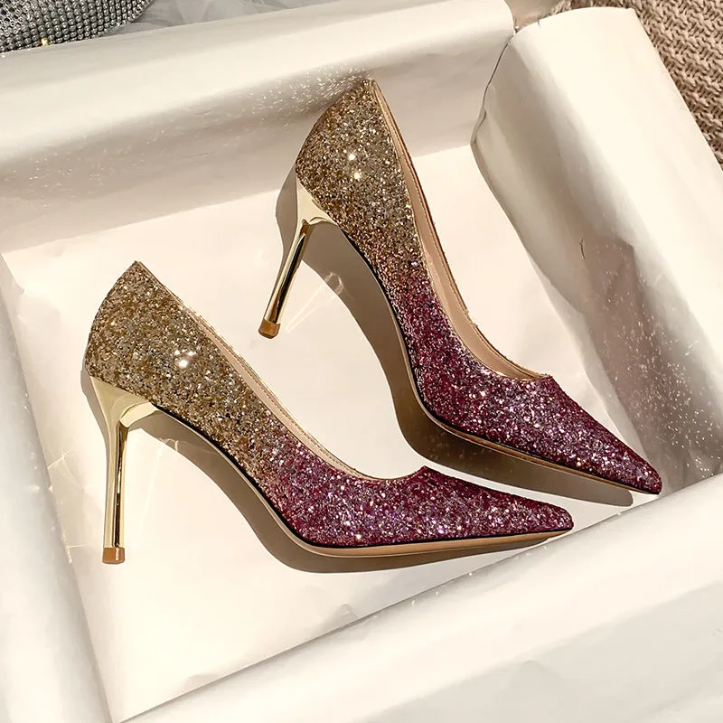Winter Silver Crystal High Heel Bridesmaid Shoes Heel Height 5CM
