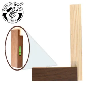 Wooden Carpenters Square with Spirit Level by Kids at Work